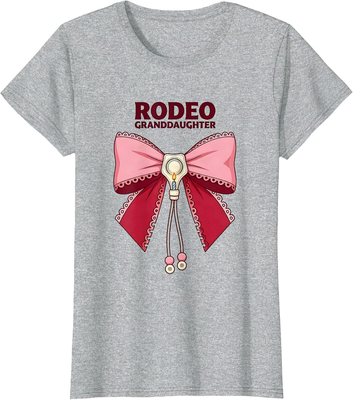 Rodeo Granddaughter Pink Boots Coquette CowGirl Birthday T-Shirt - Heather Grey