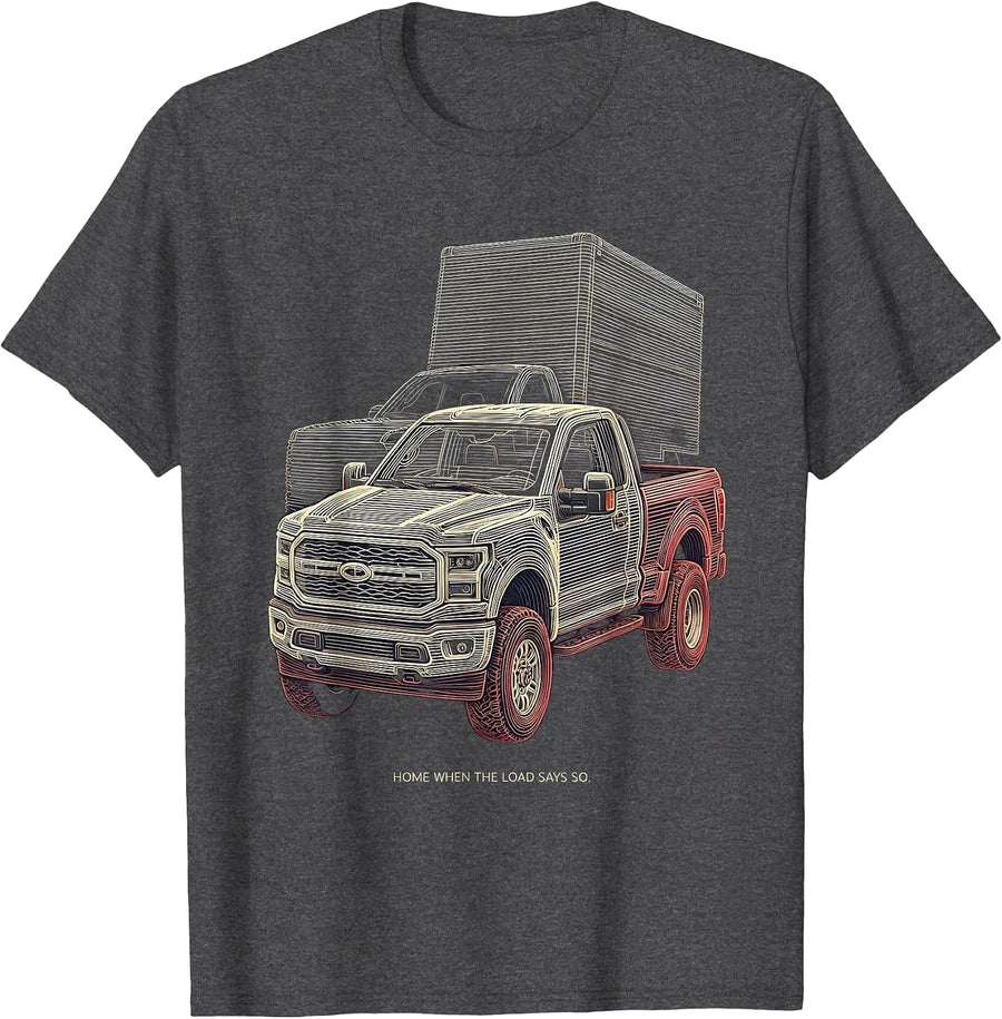 Men's Home When The Load Says So Funny Diesel Trucker Pickup Truck T-Shirt - Dark Heather Grey