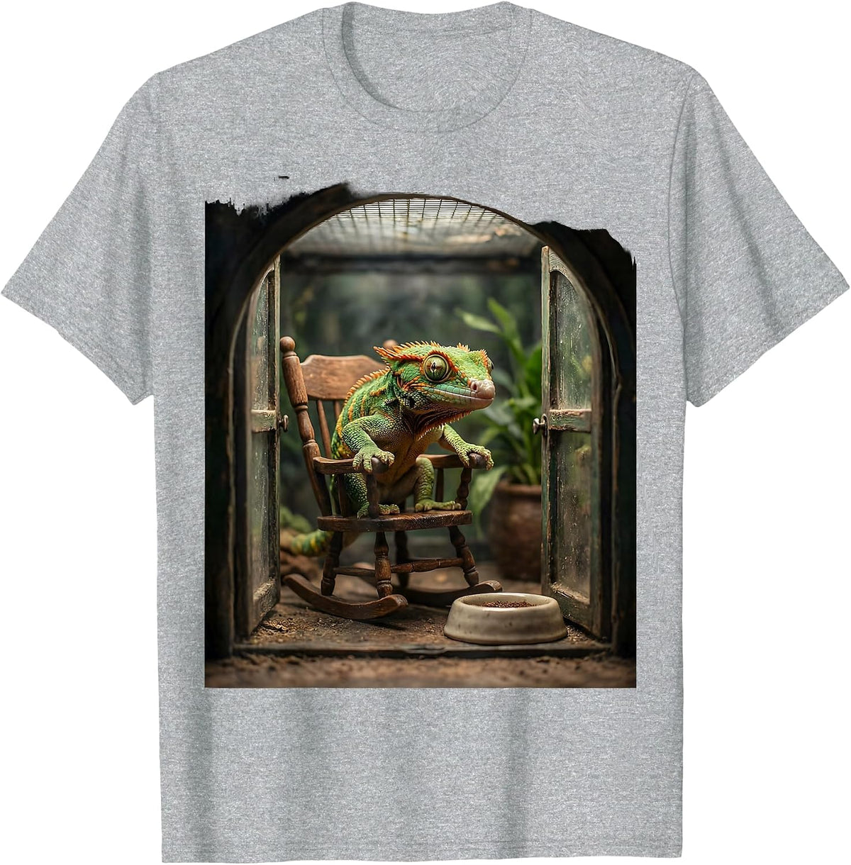 Men's Crested Gecko Vintage Reptile Lover Humor T-Shirt - Heather Grey