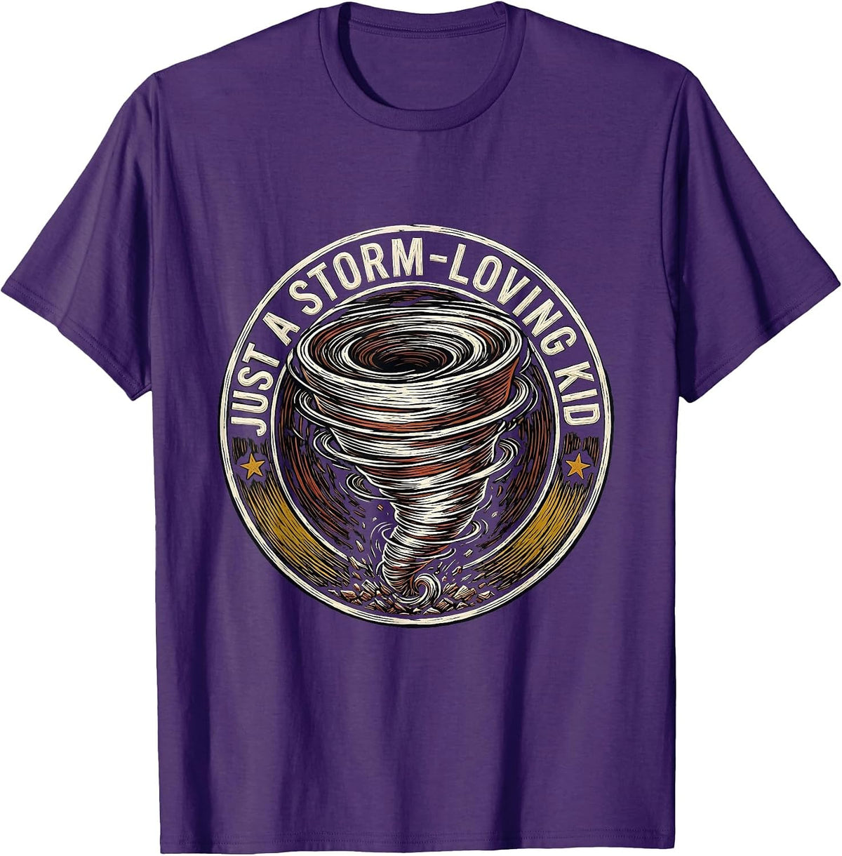 Men's Just A Storm-Loving Kid Funny Tornado Storm Chaser T-Shirt - Purple