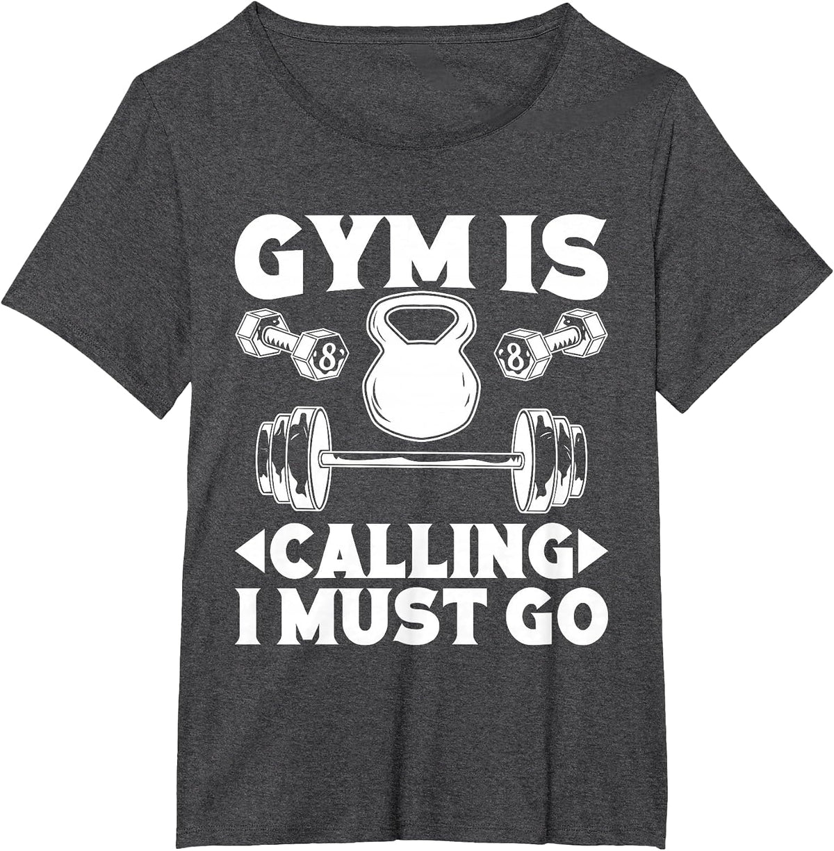 Powerlifting Bodybuilder Gym Calling Ich muss ins T-Shirt - Dark Heather Grey