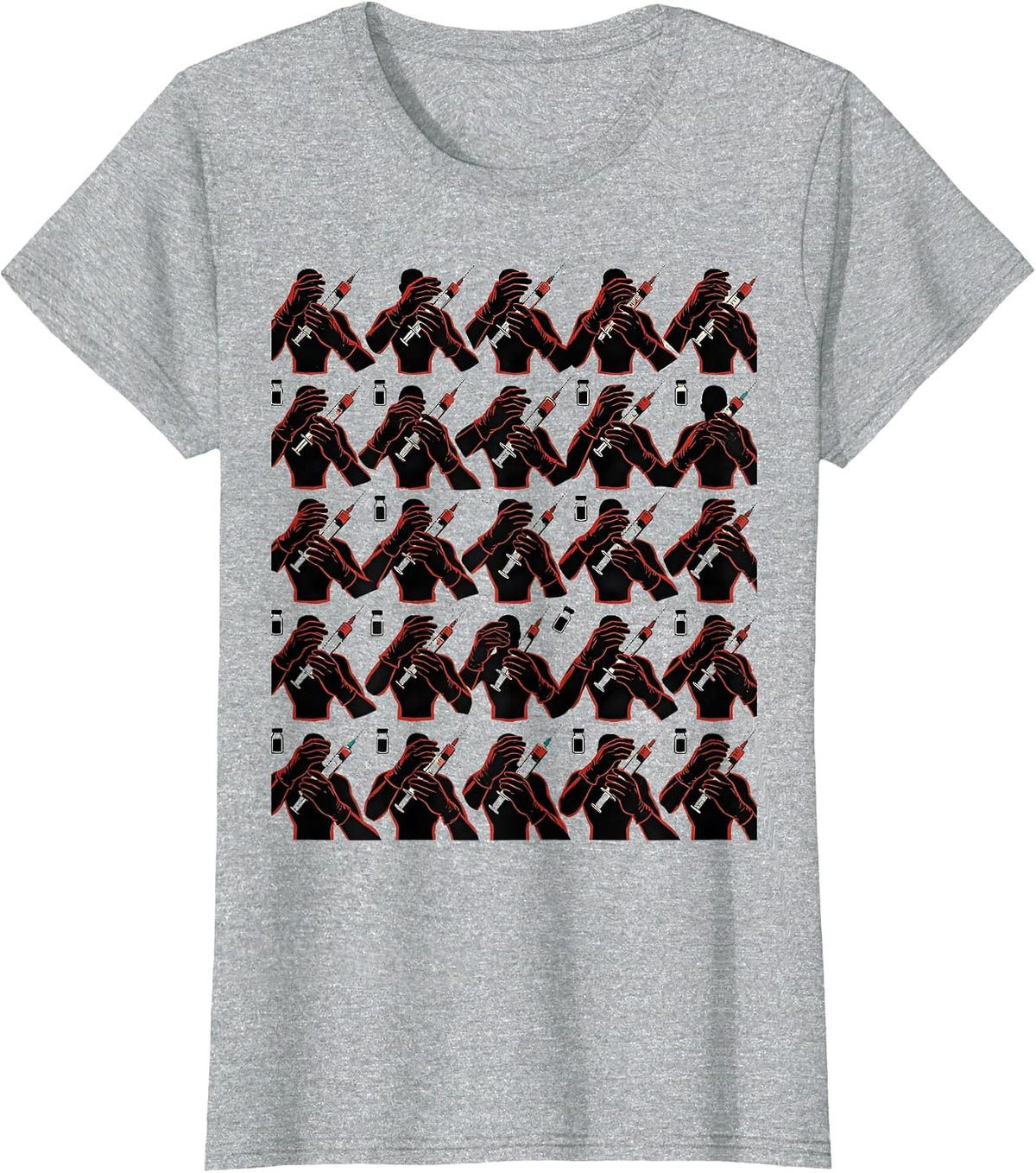 Gloved Hands Vaccine Humor Pharmacy Technician T-Shirt - Heather Grey