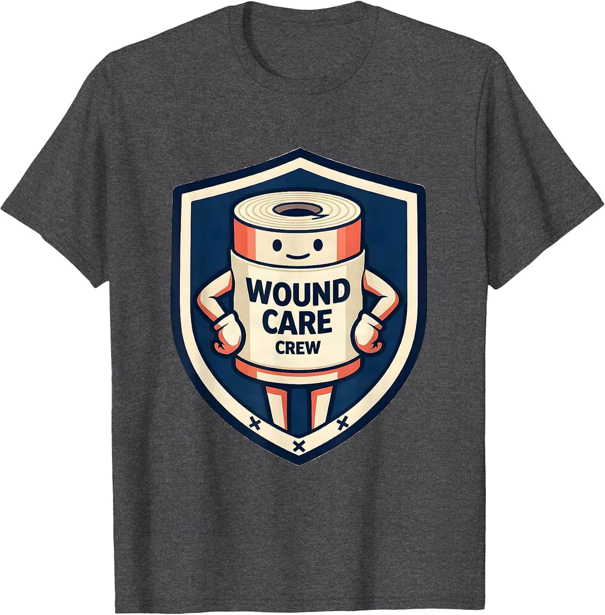 Wound Care Crew Nurse Healthcare Worker Appreciation Gift T-Shirt - Dark Heather Grey