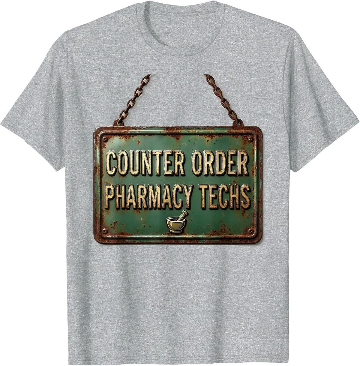 Men's Counter Order Pharmacy Techs Vintage Pharmacy Technician T-Shirt - Heather Grey
