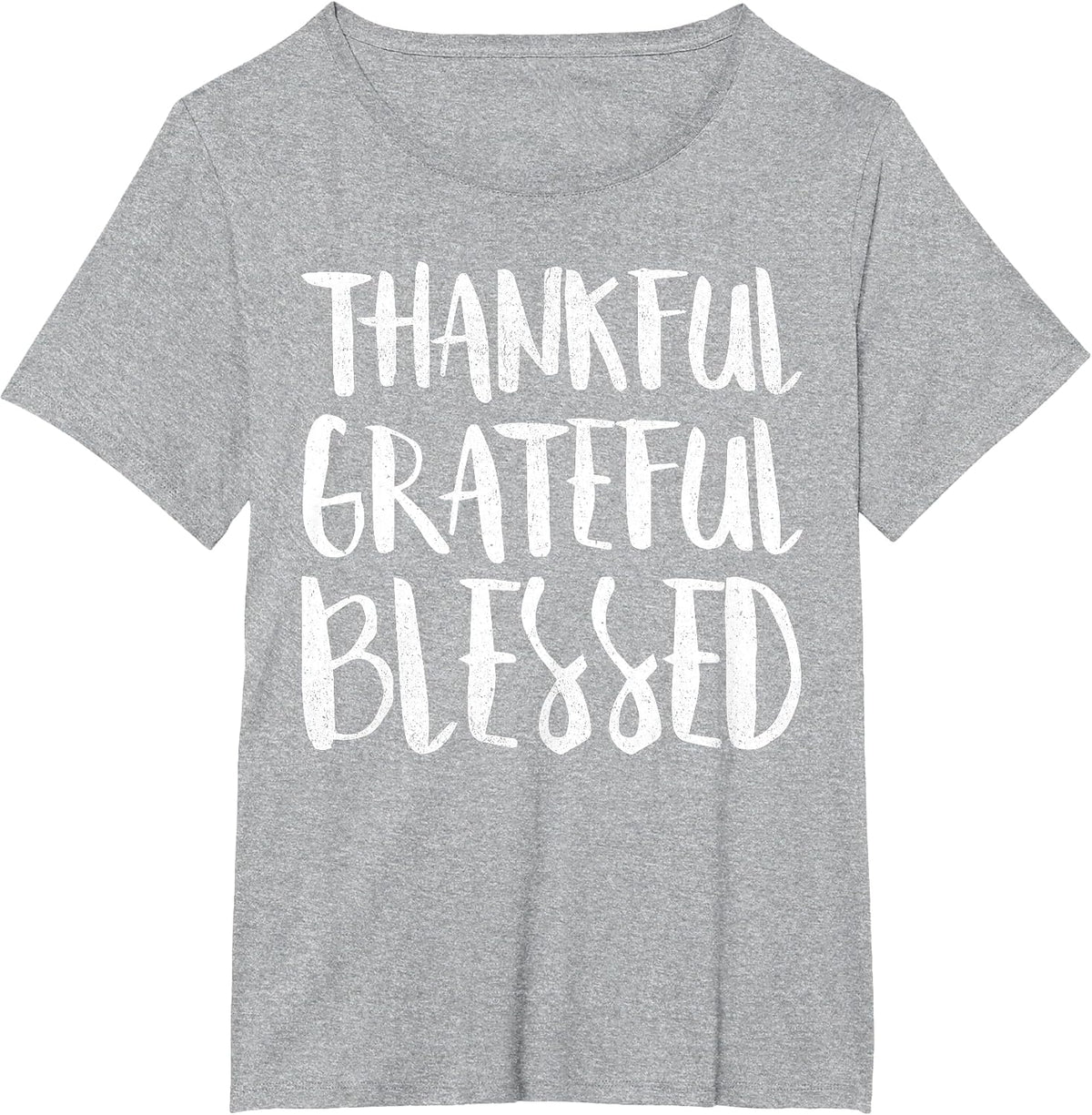Thankful Grateful Blessed Shirt Adult Kids Thanksgiving Day T-Shirt - Heather Grey
