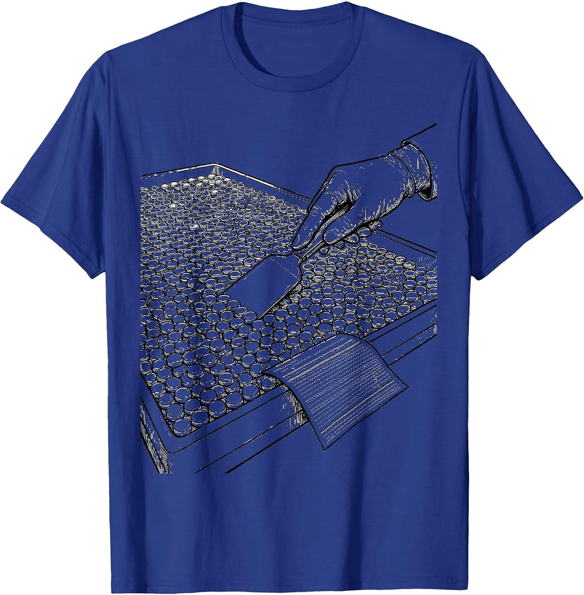 Men's Counting Tray Pharmacy Tech Job Humor T-Shirt - Royal Blue