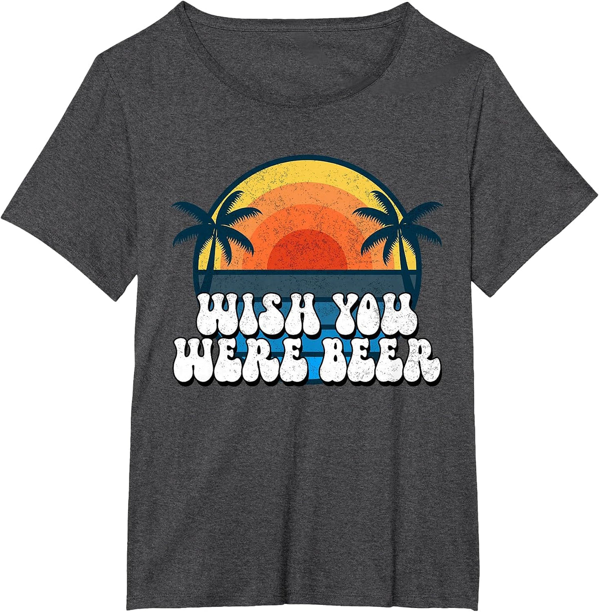 Wish You were Beer Vintage Craft Beer Home Brewing Brewery T-Shirt - Dark Heather Grey