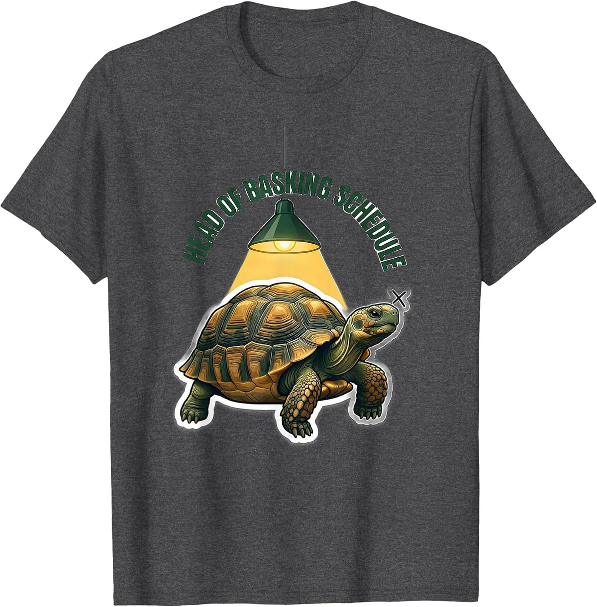 Men's Head Of Basking Schedule Funny Tortoise Lover Animal Humor T-Shirt - Dark Heather Grey