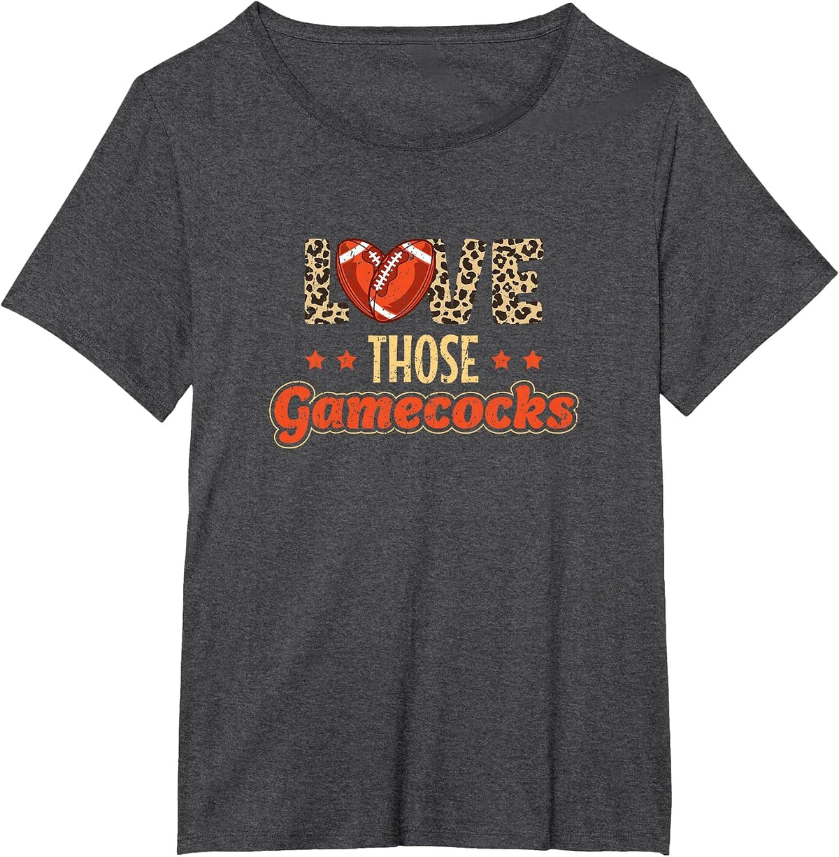 Love Those Gamecocks - Football Lovers T-Shirt - Dark Heather Grey