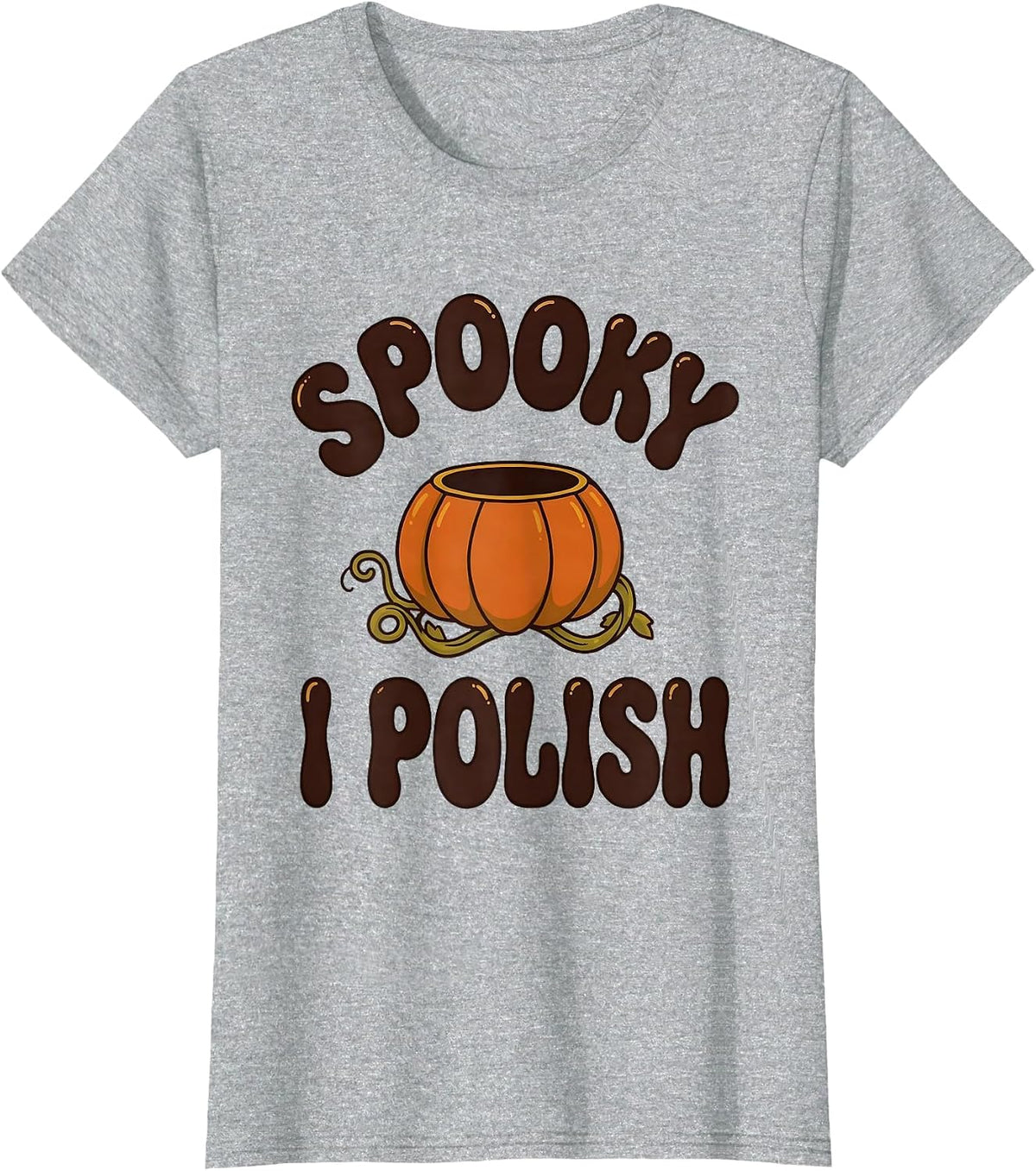 Spooky I Polish Retro 70s Dental Hygienist Halloween Humor T-Shirt - Heather Grey