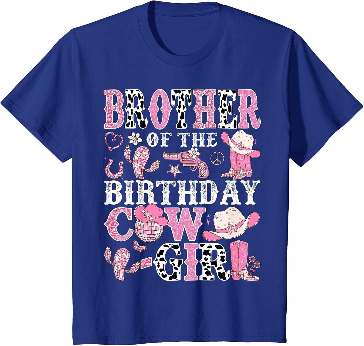 Brother of The Birthday Cow-Girl Rodeo Cowgirl Birthday T-Shirt - Royal Blue