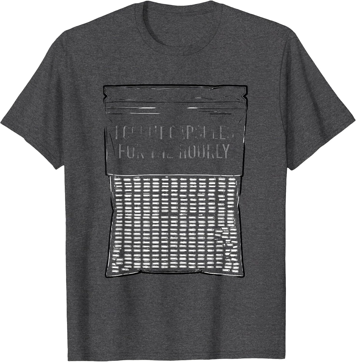 Men's I Count Capsules For The Hourly Funny Pharmacy Tech Humor T-Shirt - Dark Heather Grey