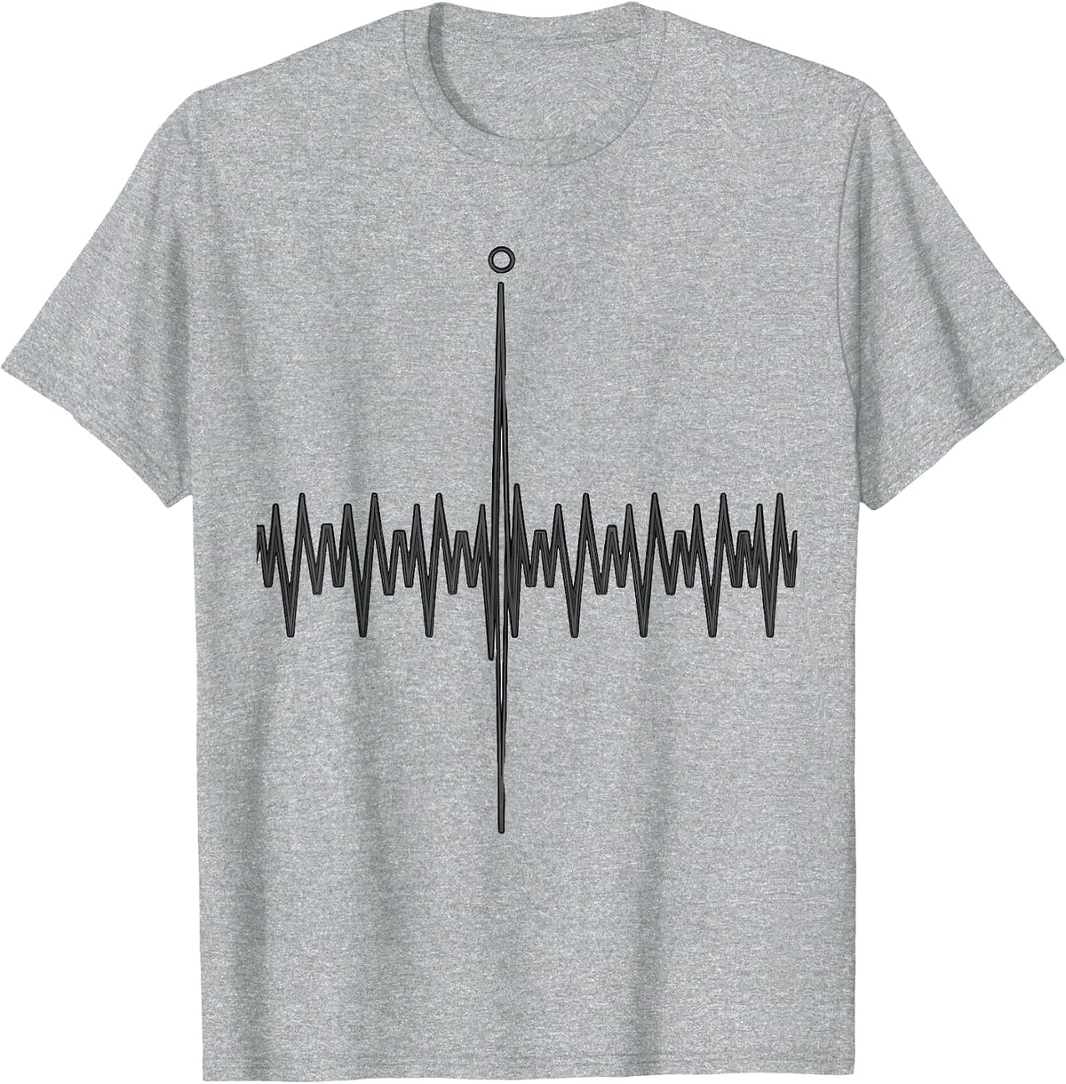 Men's Stepped Pulse Line Occupation Humor EKG Design T-Shirt - Heather Grey