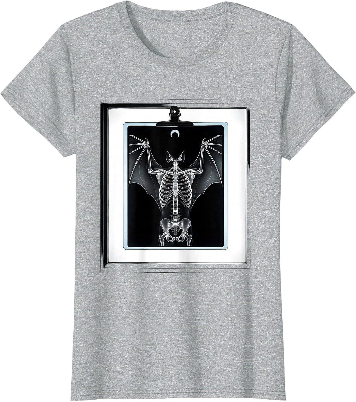 Radiograph Bat Halloween Radiology Tech Humor T-Shirt - Heather Grey