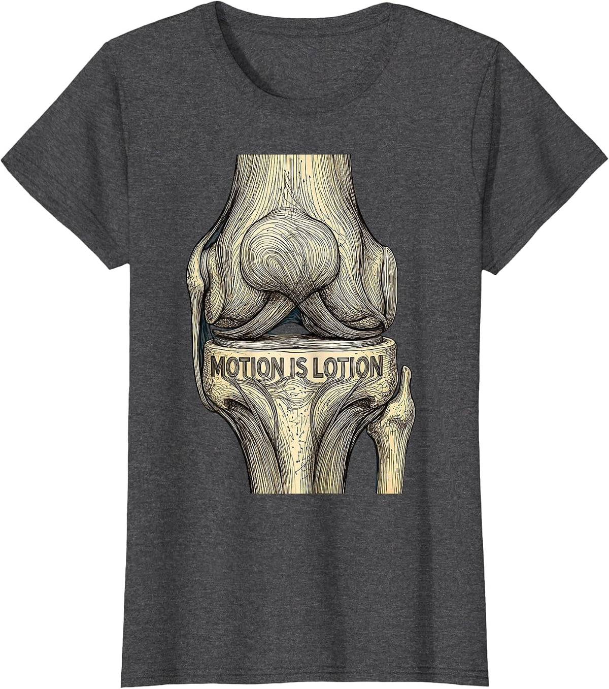 Women's Motion Is Lotion Physical Therapy Design T-Shirt - Dark Heather Grey