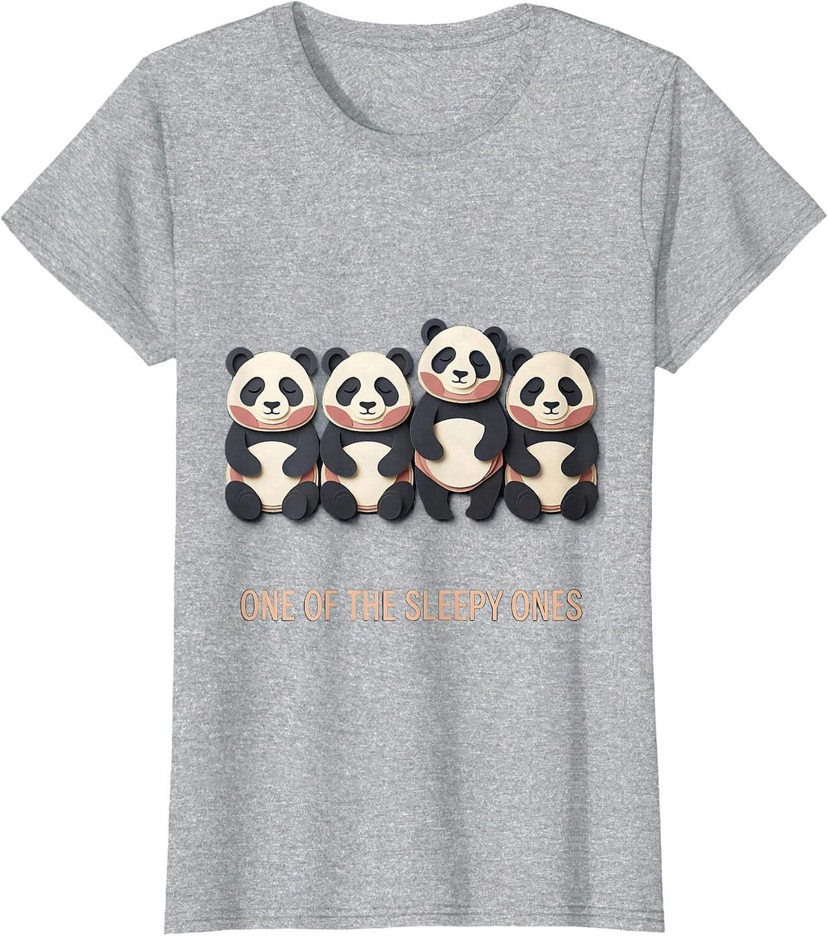 Women's One Of The Sleepy Ones Cute Panda Sleepshirt Animal Lover T-Shirt - Heather Grey