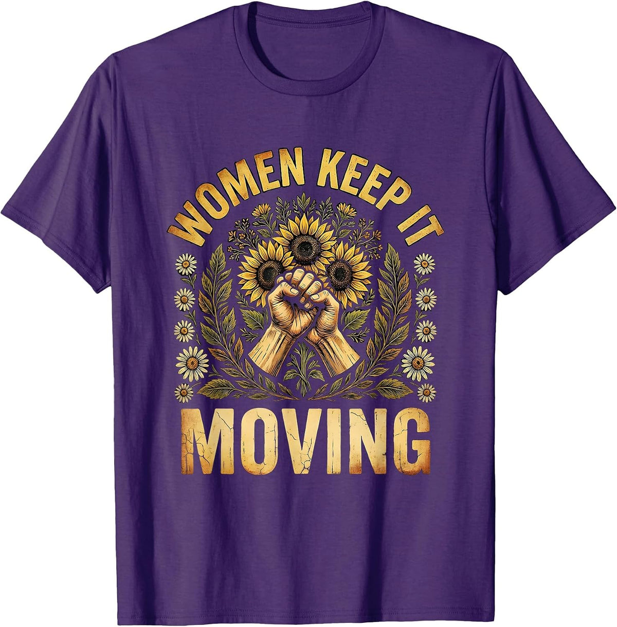 Women Keep It Moving Labor Day Graphic Design T-Shirt - Purple