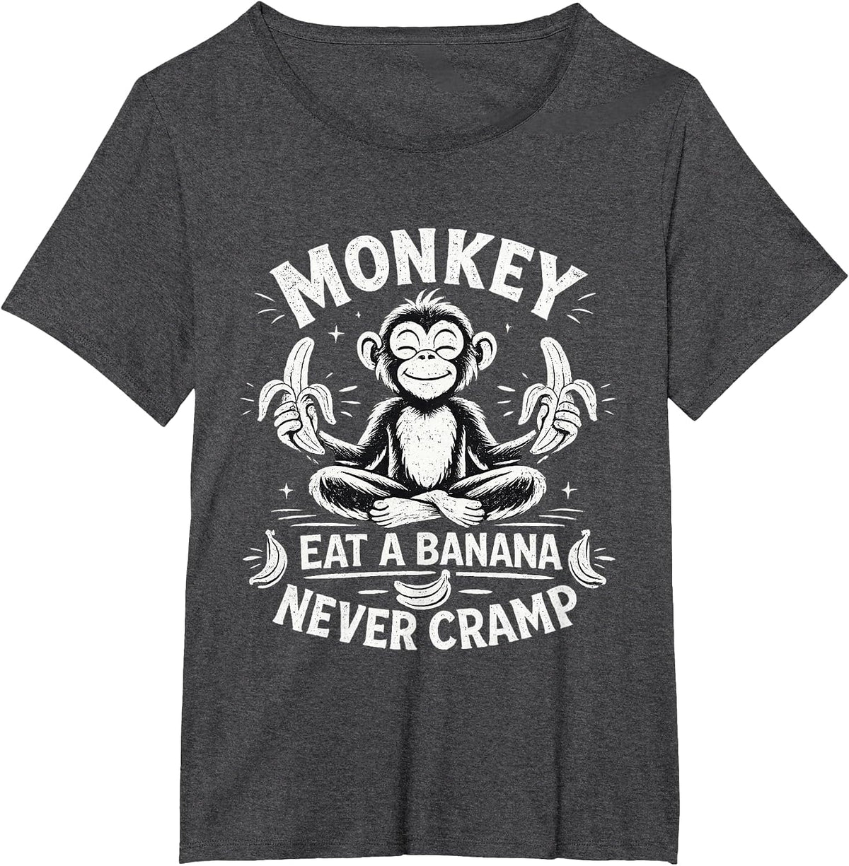 Monkey Eat a Banana Never Cramp T-Shirt - Dark Heather Grey