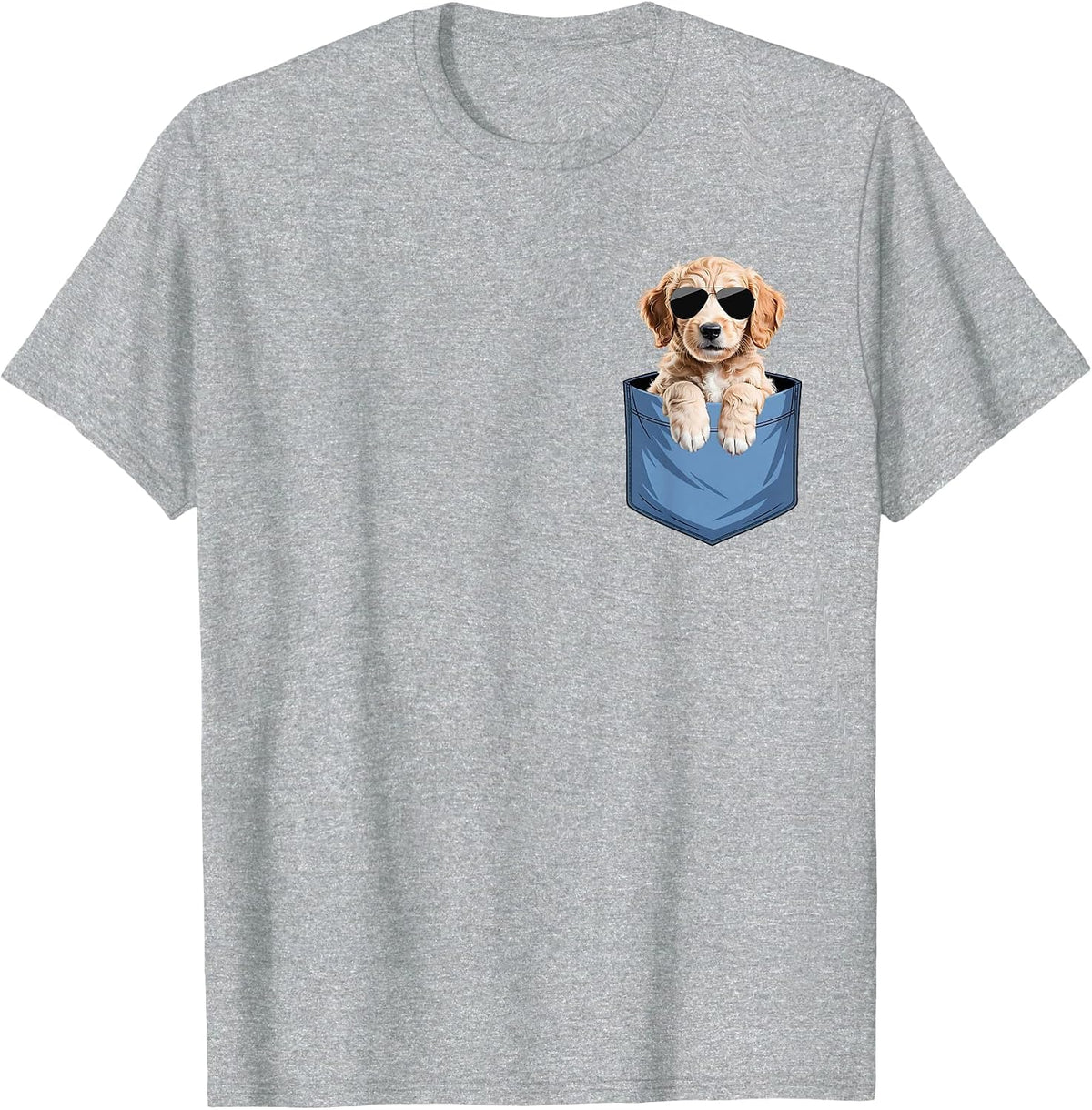Cute Pocket Goldendoodle Lover Doodle Dog Mom T-Shirt - Heather Grey