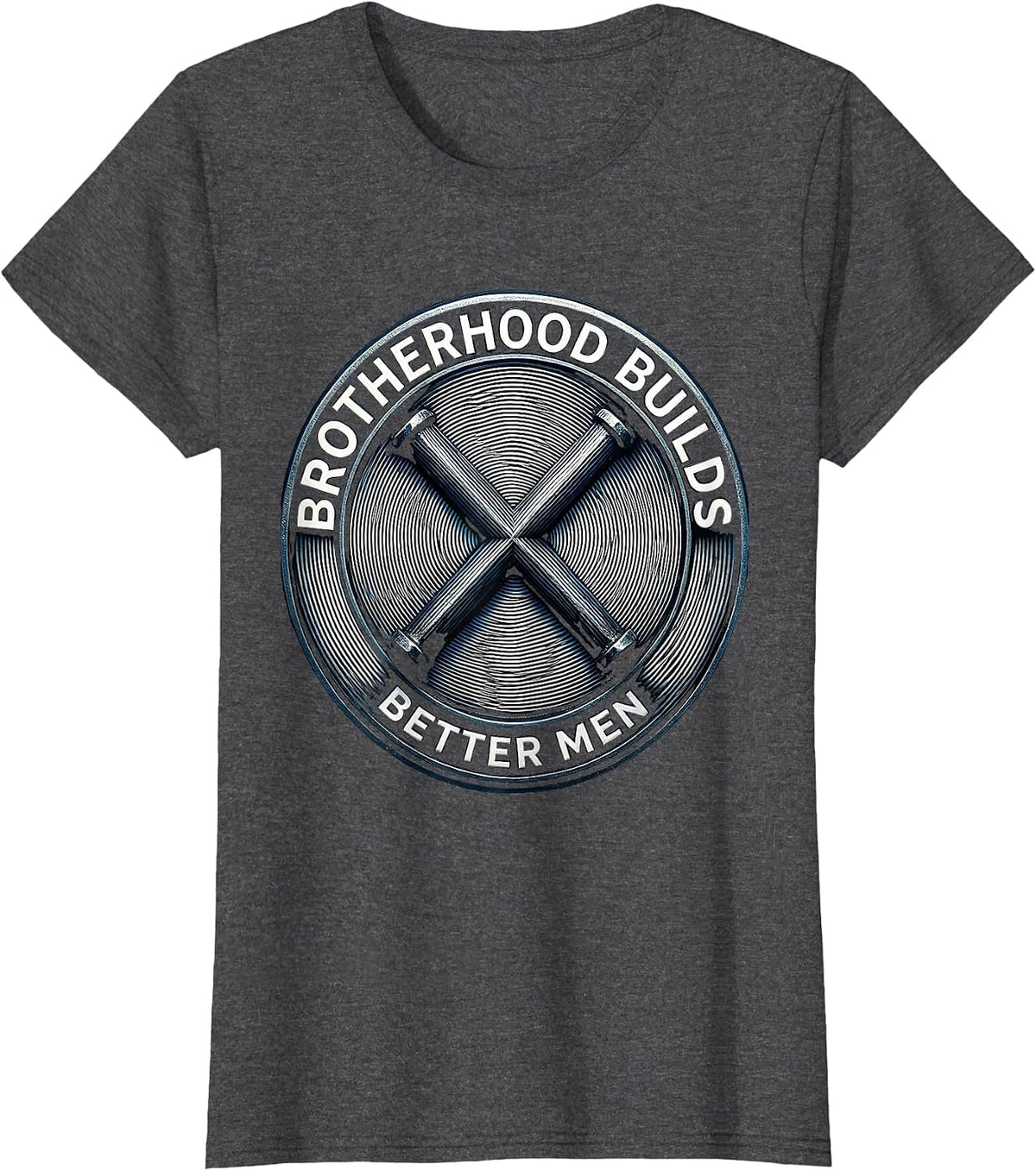 Women's Brotherhood Builds Better Men Iron Sharpens Iron T-Shirt - Dark Heather Grey