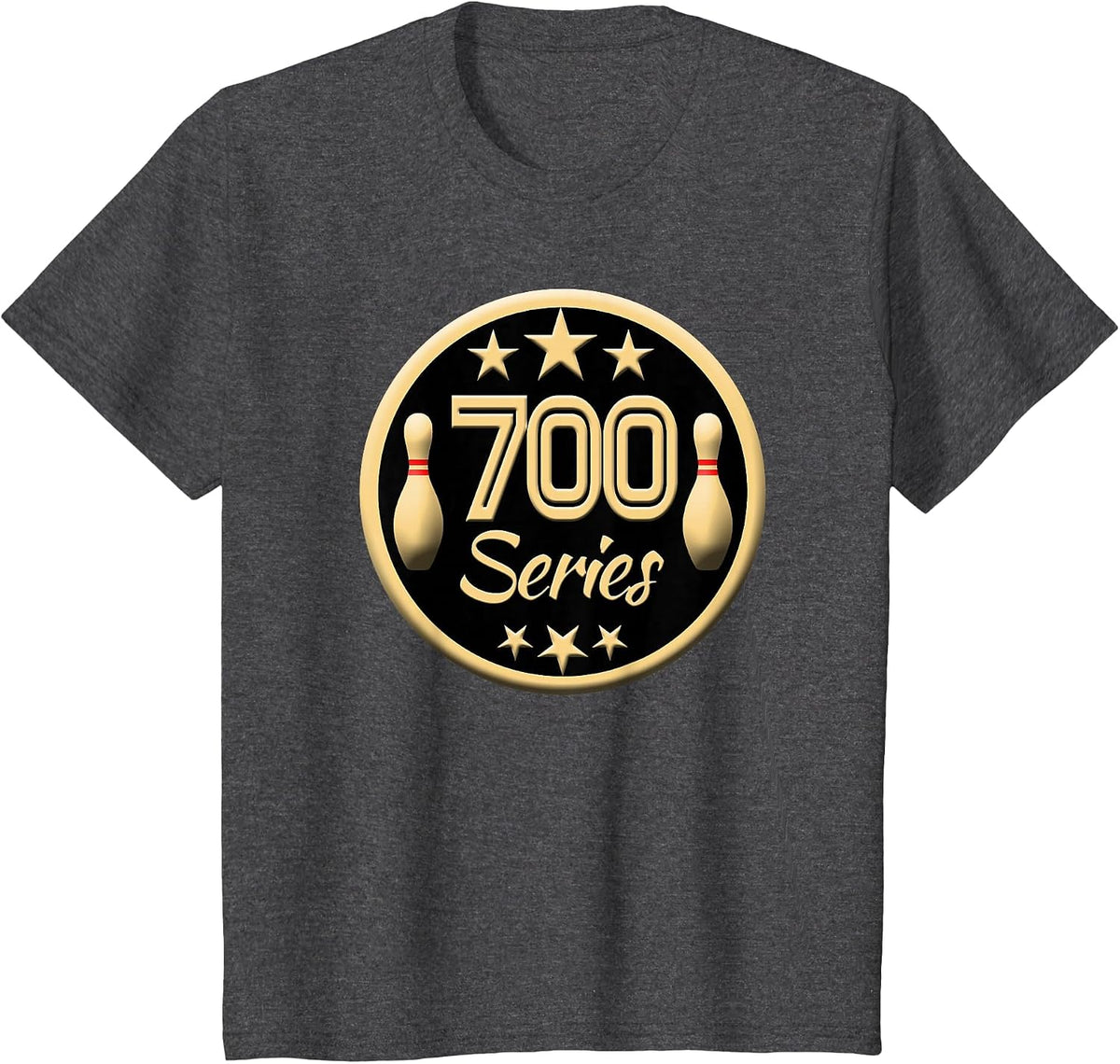 Bowling 700 Series High Score League Strike Trophy Shirt T-Shirt - Dark Heather Grey