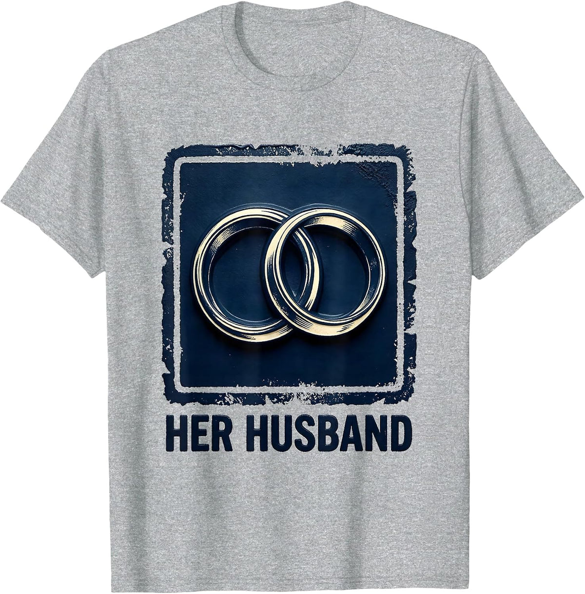 Men's Rubber Stamp Wedding Bands Cheeky Couple Humor T-Shirt - Heather Grey