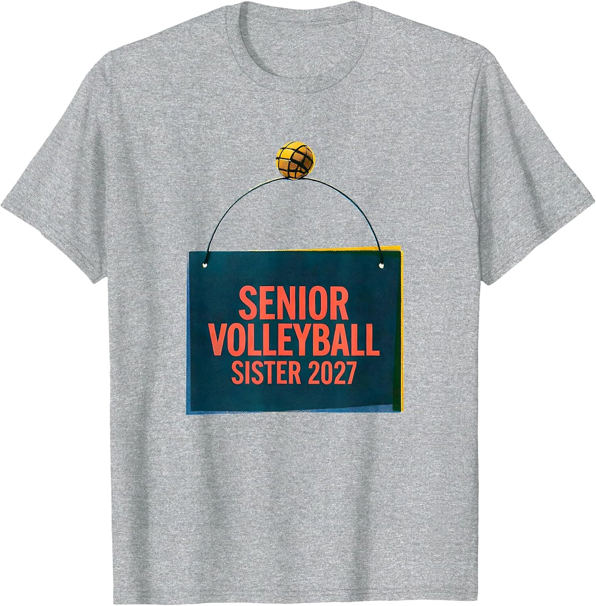 Men's Senior Volleyball Sister 2027 Sentimental Senior Night T-Shirt - Heather Grey