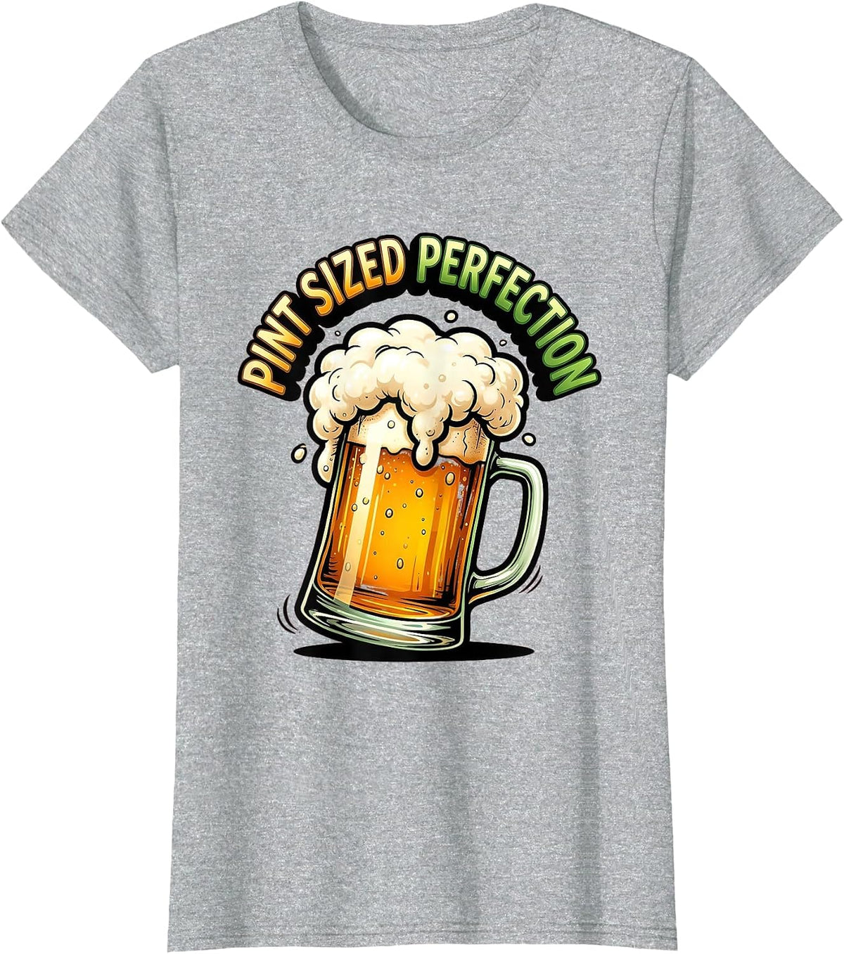 Pint Sized Perfection Craft Beer Lover Design T-Shirt - Heather Grey