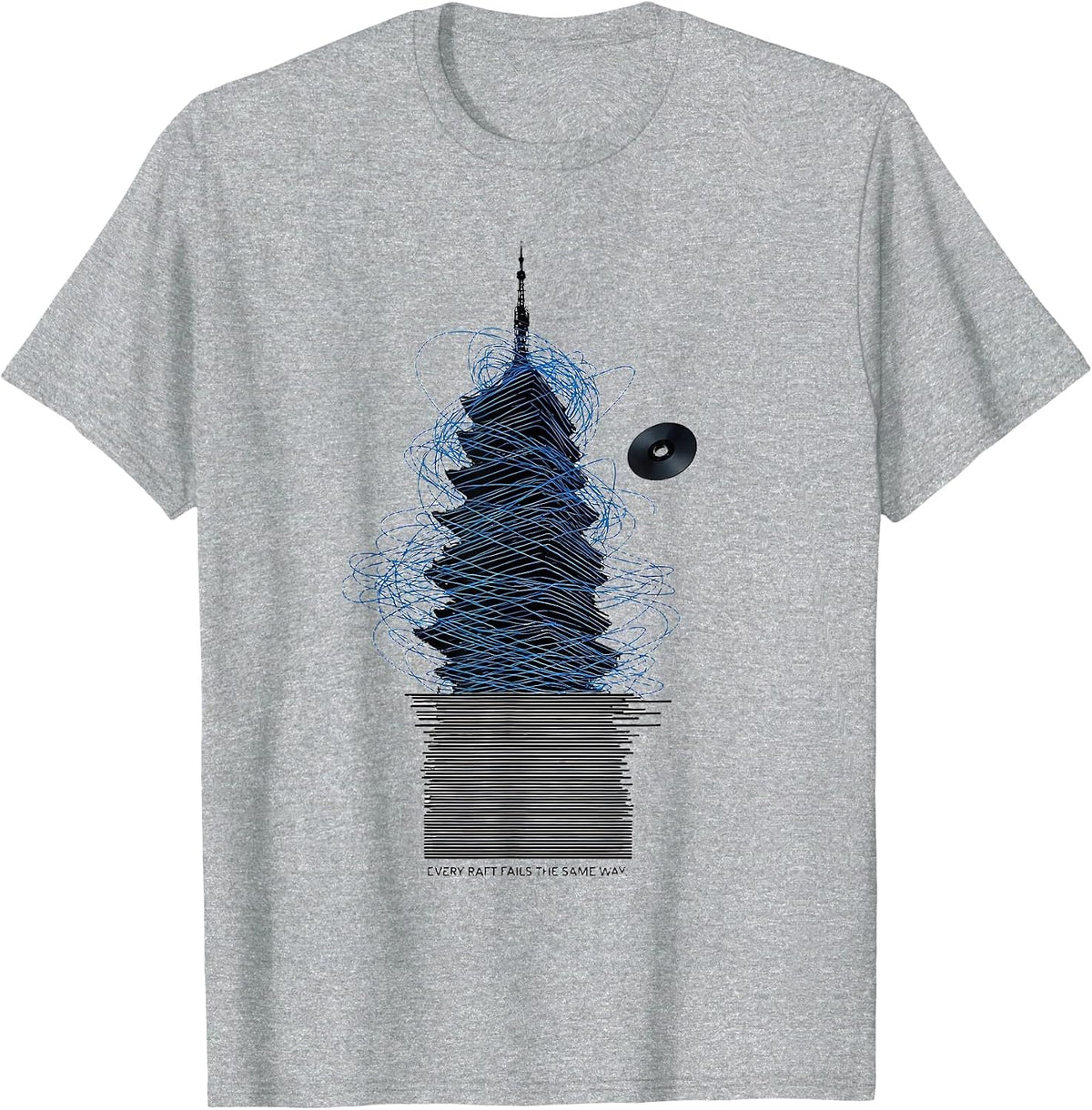 Men's Every Raft Fails The Same Way Funny 3D Printing Retro Gift T-Shirt - Heather Grey