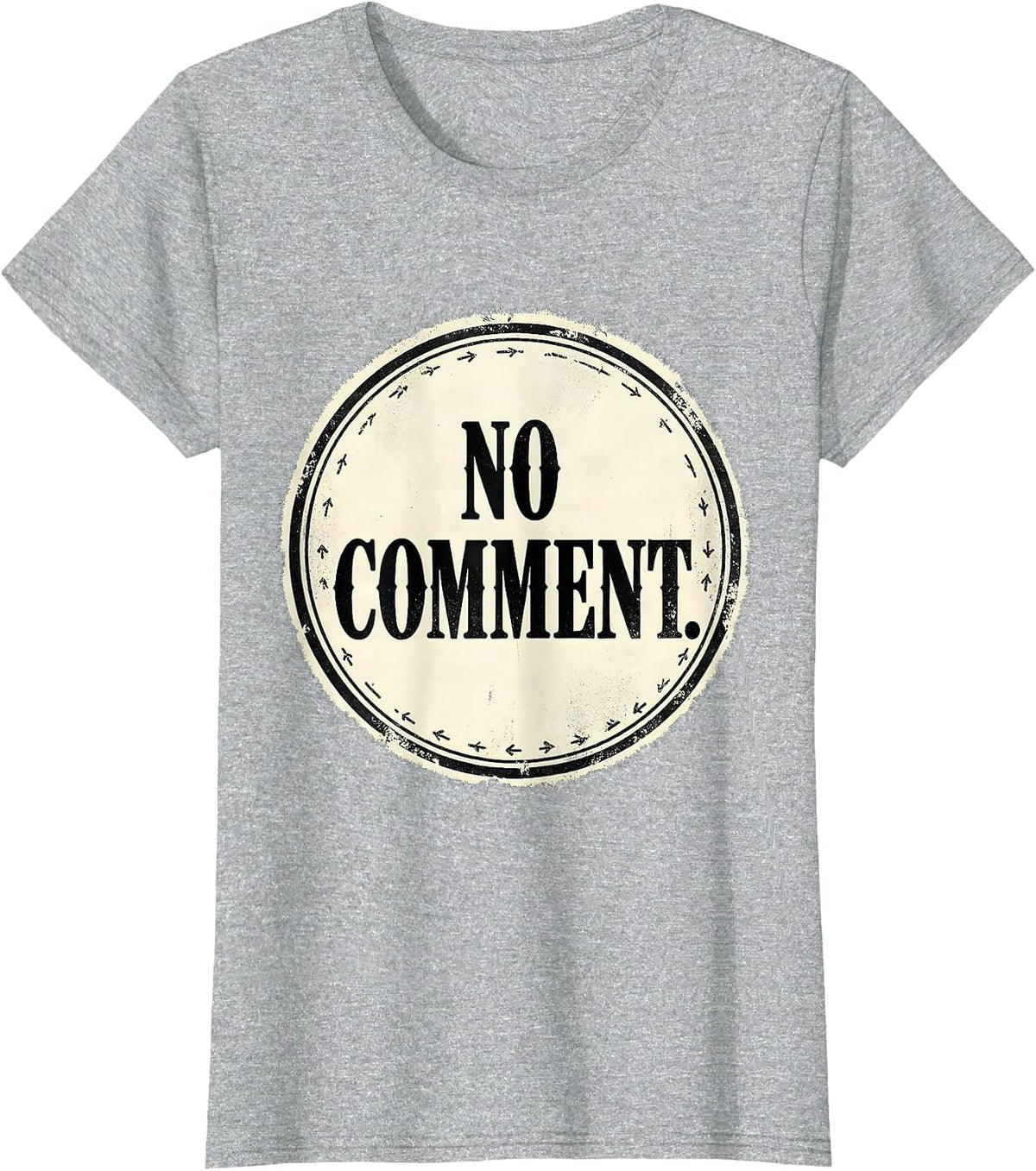 Women's No Comment Rubber Stamp Lawyer Attorney Legal Humor T-Shirt - Heather Grey