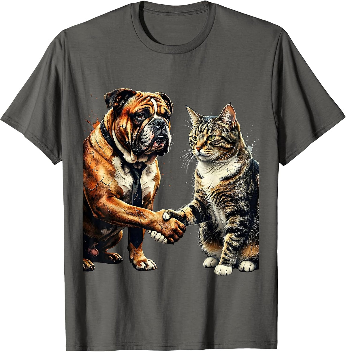 I Cant But I Know A Guy Dog Cat Handshake T-Shirt - Asphalt Grey