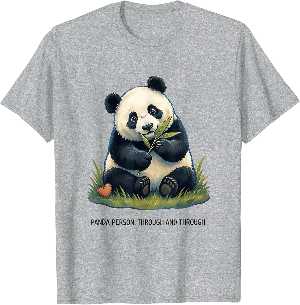 Men's Panda Person, Through and Through Cute Kawaii Animal Lover T-Shirt - Heather Grey