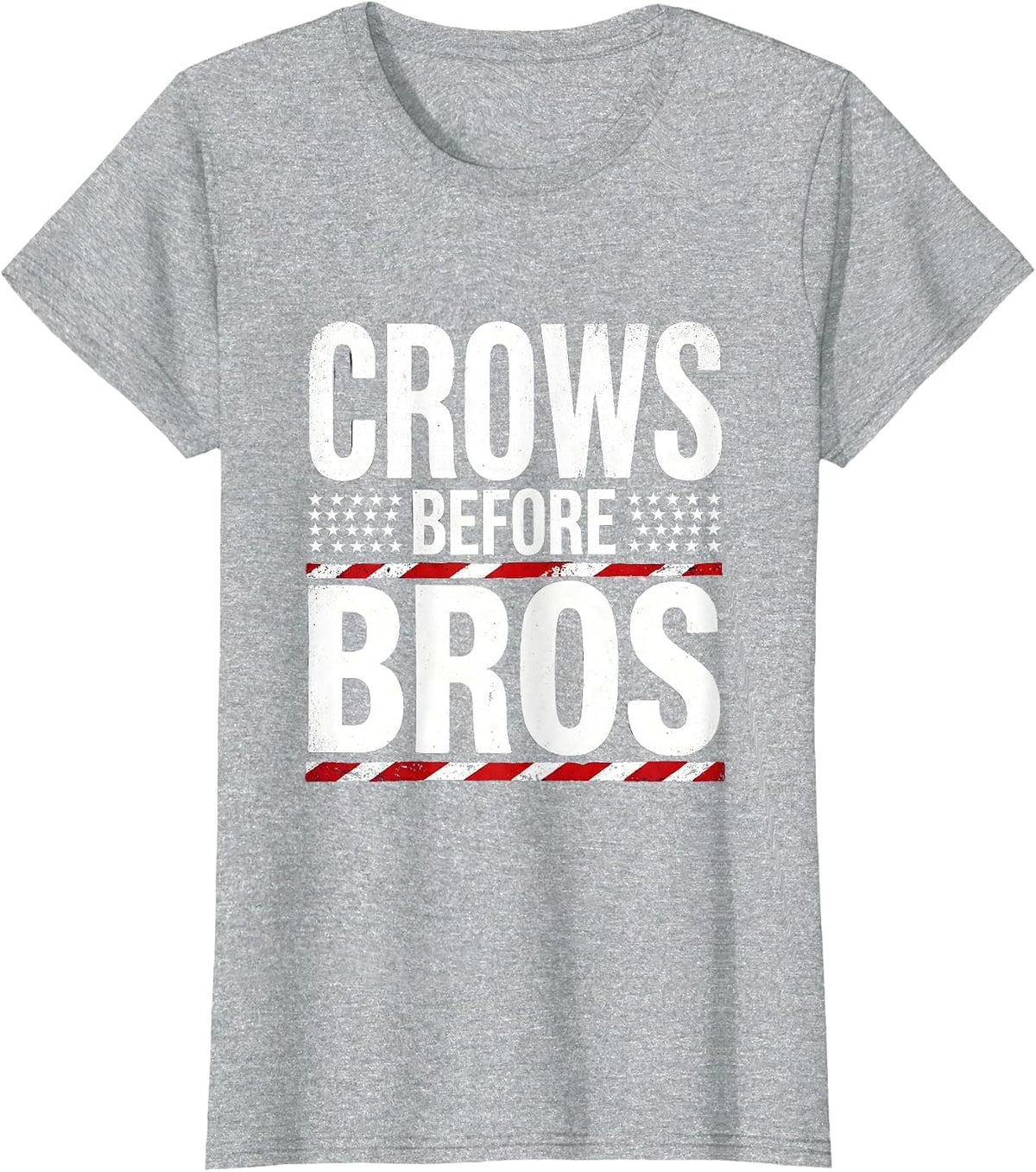 Crows Before Bros Funny Bird Lover Design T-Shirt - Heather Grey