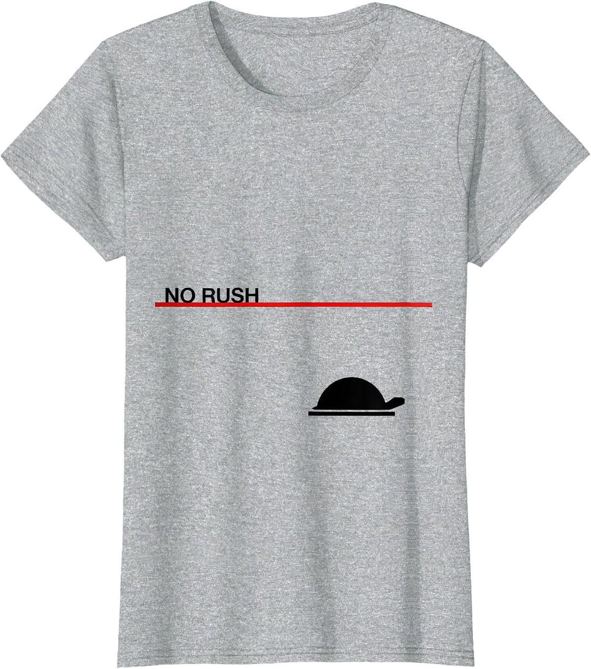 No Rush Funny Turtle Lover Pet Owner Humor T-Shirt - Heather Grey