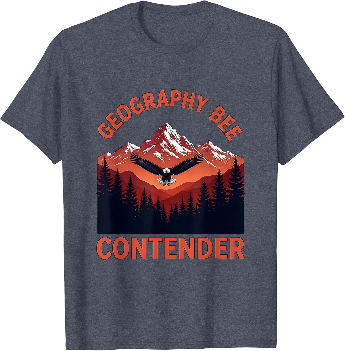 4th Grade Geography Bee Contender Design T-Shirt - Heather Blue