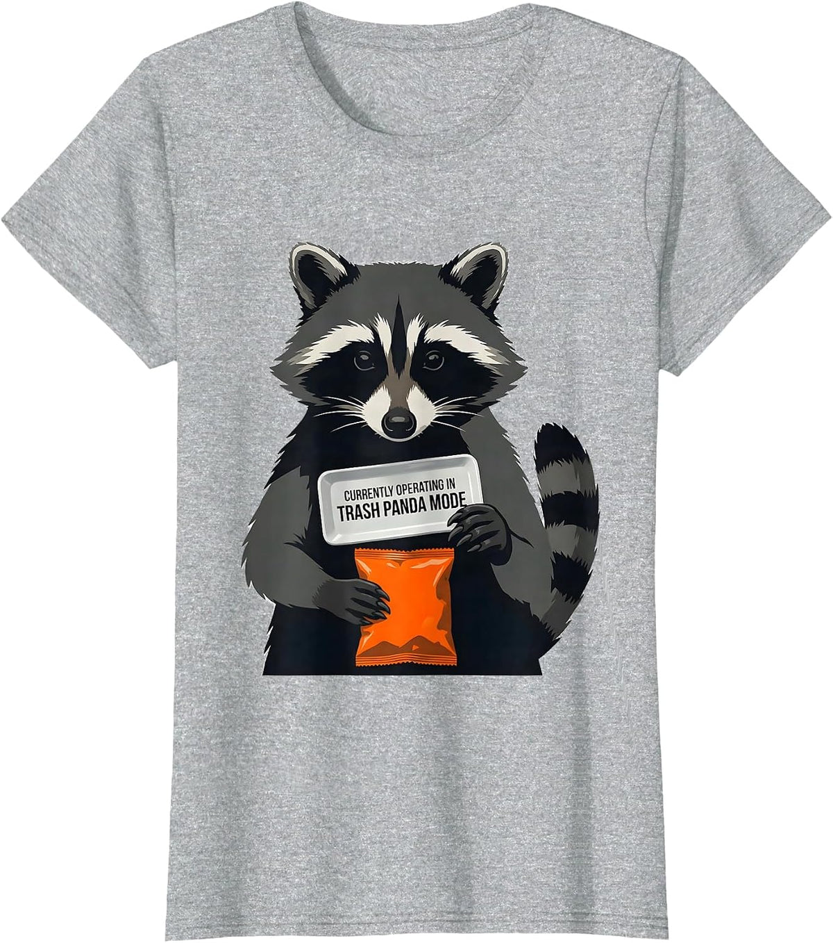 Currently Operating In Trash Panda Mode Funny Raccoon T-Shirt - Heather Grey