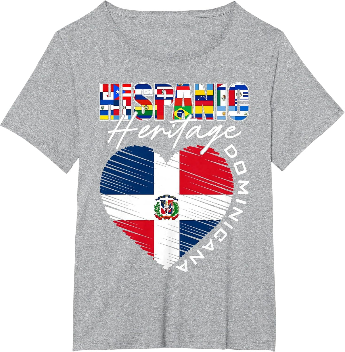 Dominicana Hispanic Heritage Month Dominican Republic Flag T-Shirt - Heather Grey