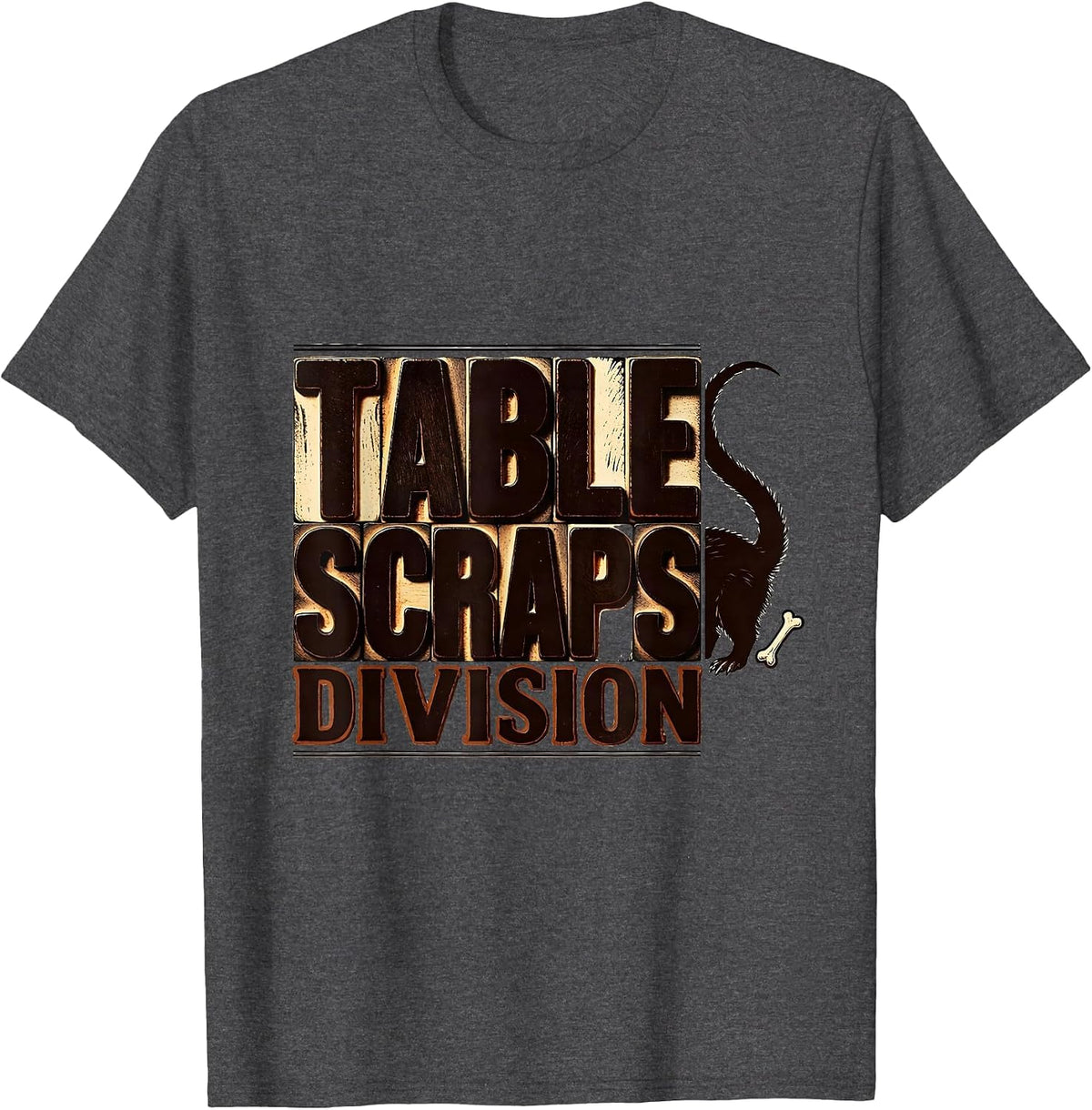 Table Scraps Division Funny Opossum Thanksgiving Hosting T-Shirt - Dark Heather Grey