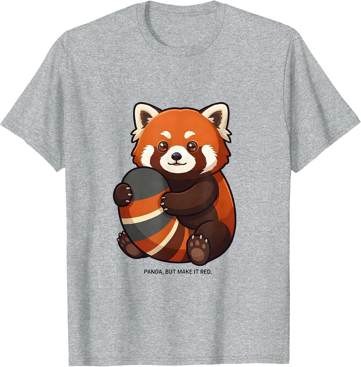 Men's Panda But Make It Red Cute Kawaii Animal Lover Gift T-Shirt - Heather Grey