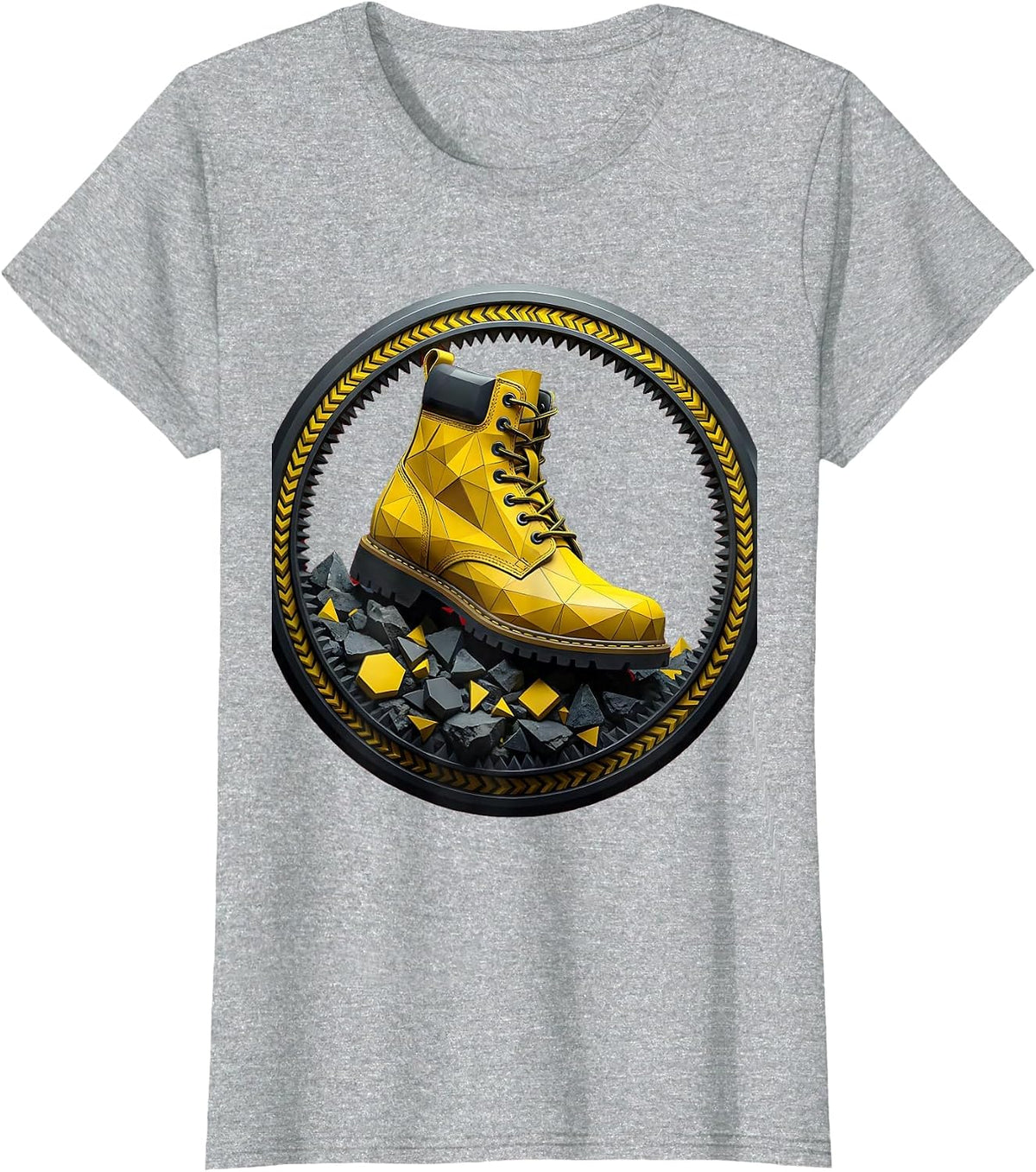 Welder Boot Slag Pile Graphic Tee T-Shirt - Heather Grey