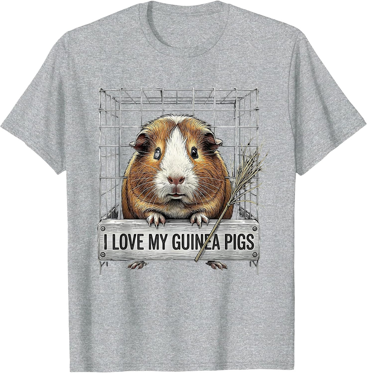 Men's I Love My Guinea Pigs Funny Guinea Pig Lover Pet Humor T-Shirt - Heather Grey