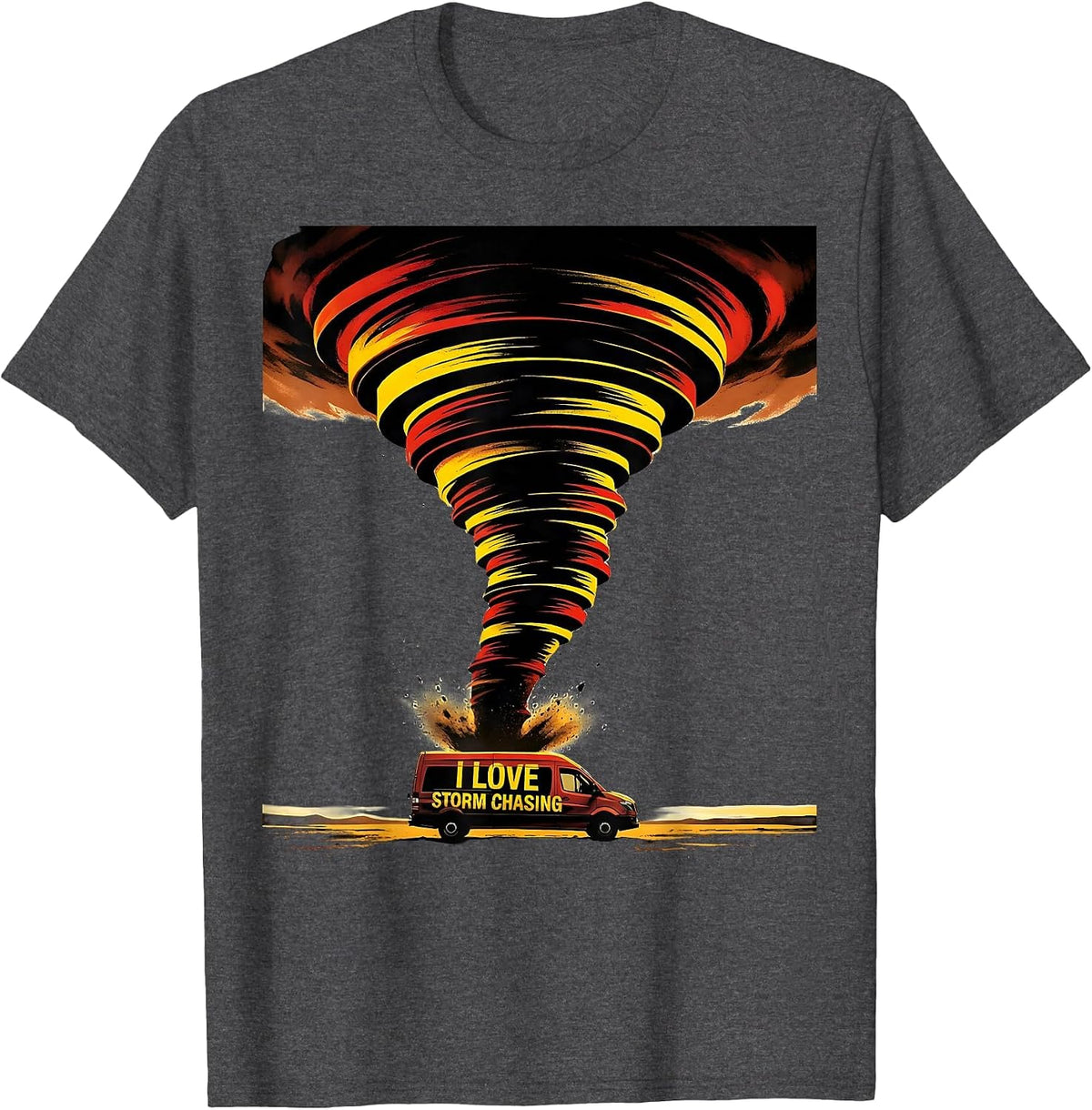 Men's I Love Storm Chasing Funny Tornado Chaser Meteorology T-Shirt - Dark Heather Grey