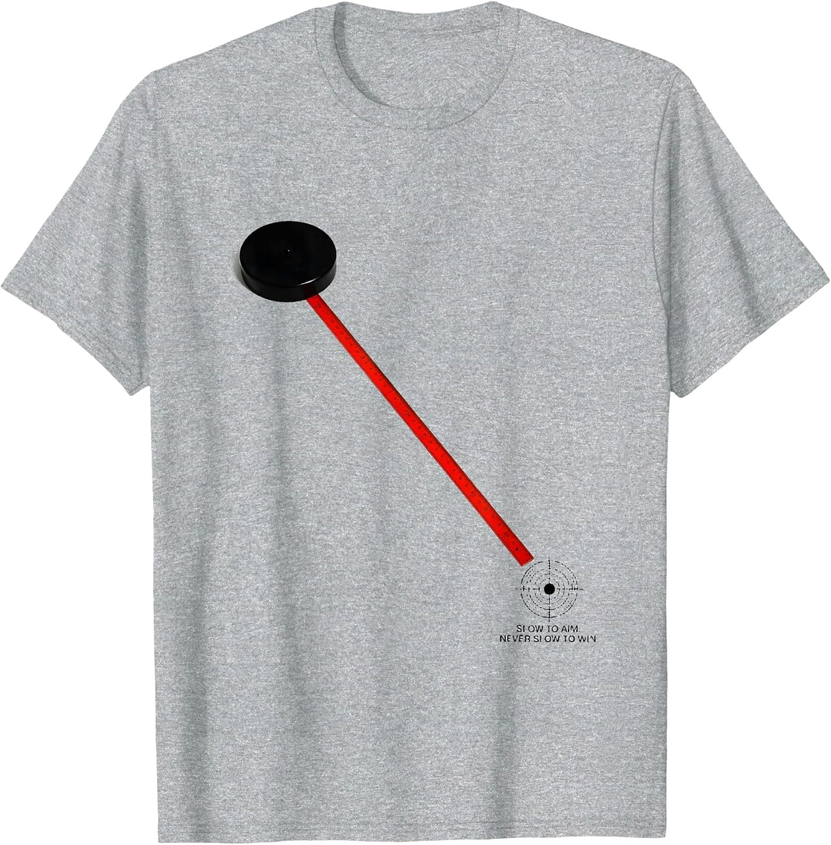 Men's Slow To Aim Never Slow To Win Funny Pool Player Billiard T-Shirt - Heather Grey