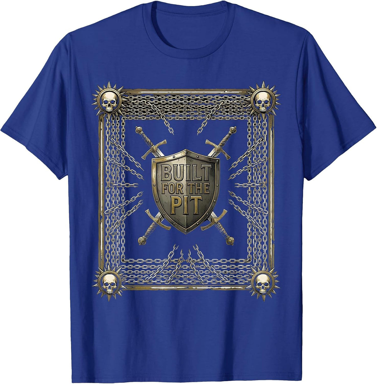 Built for the Pit Metal Music Graphic Design T-Shirt - Royal Blue