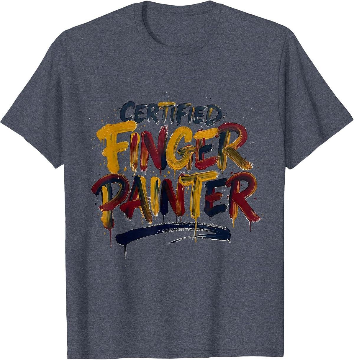 Certified Finger Painter Funny Couple Adult Humor Gift T-Shirt - Heather Blue