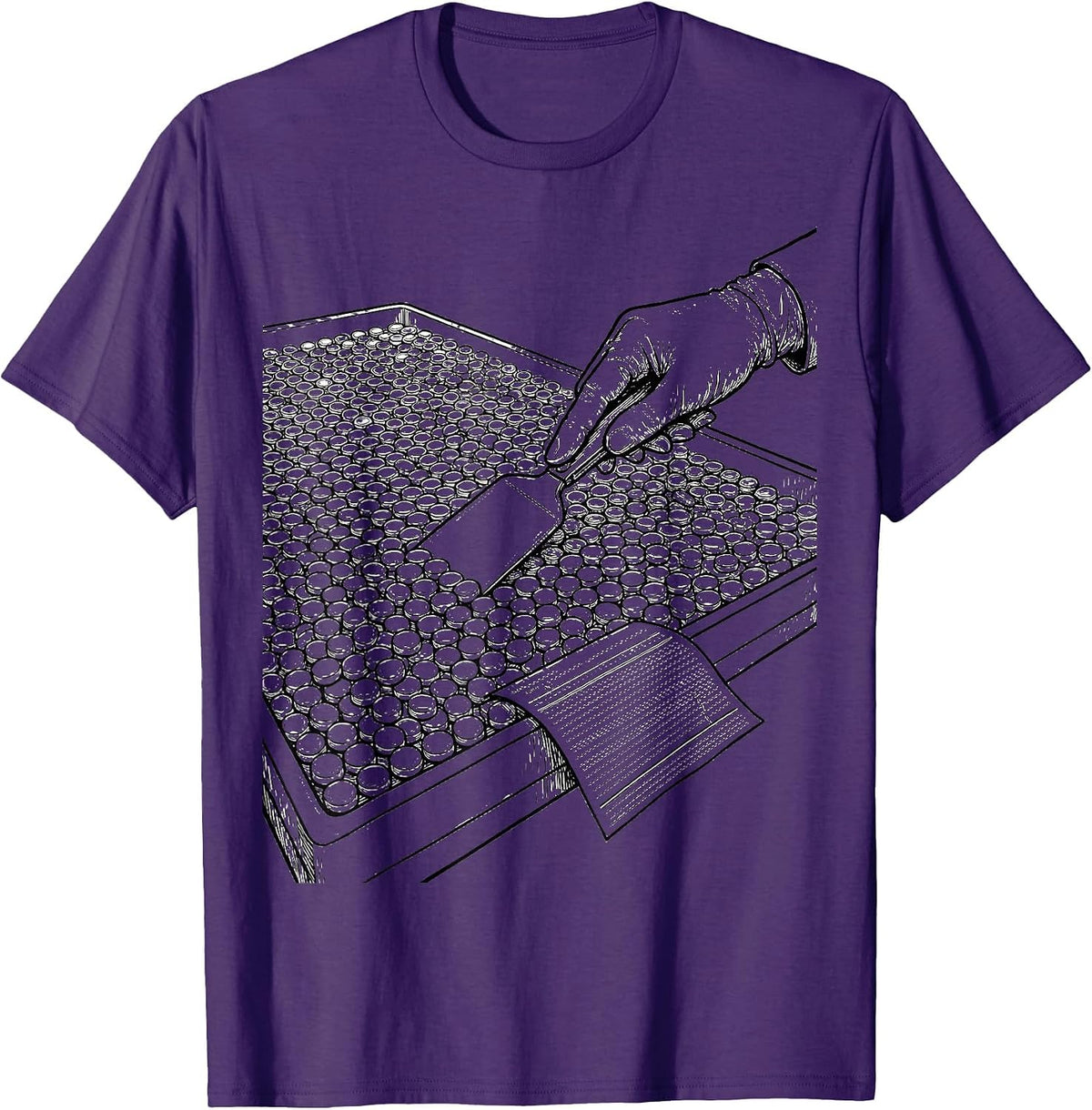 Men's Counting Tray Pharmacy Tech Job Humor T-Shirt - Purple
