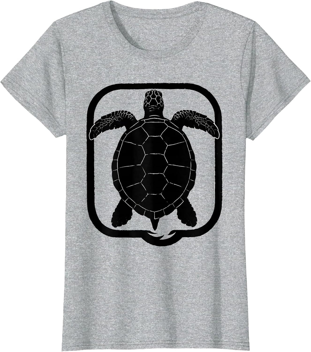 Women's Sea Turtle Silhouette Tropical Souvenir Beach Lover Gift T-Shirt - Heather Grey