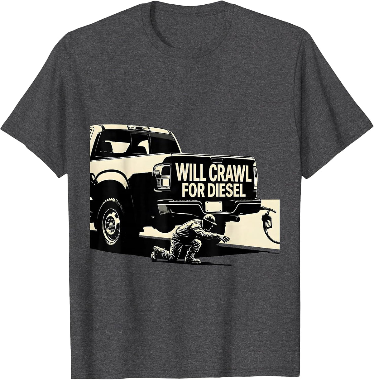 Men's Will Crawl For Diesel Funny Diesel Trucker Gift for Dads T-Shirt - Dark Heather Grey