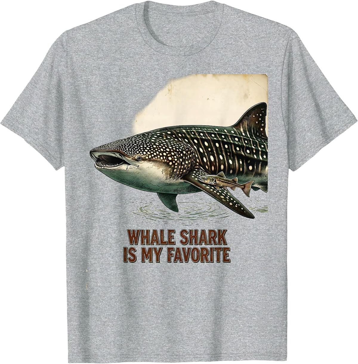 Men's Whale Shark Is My Favorite Vintage Ocean Animal Lover Marine T-Shirt - Heather Grey