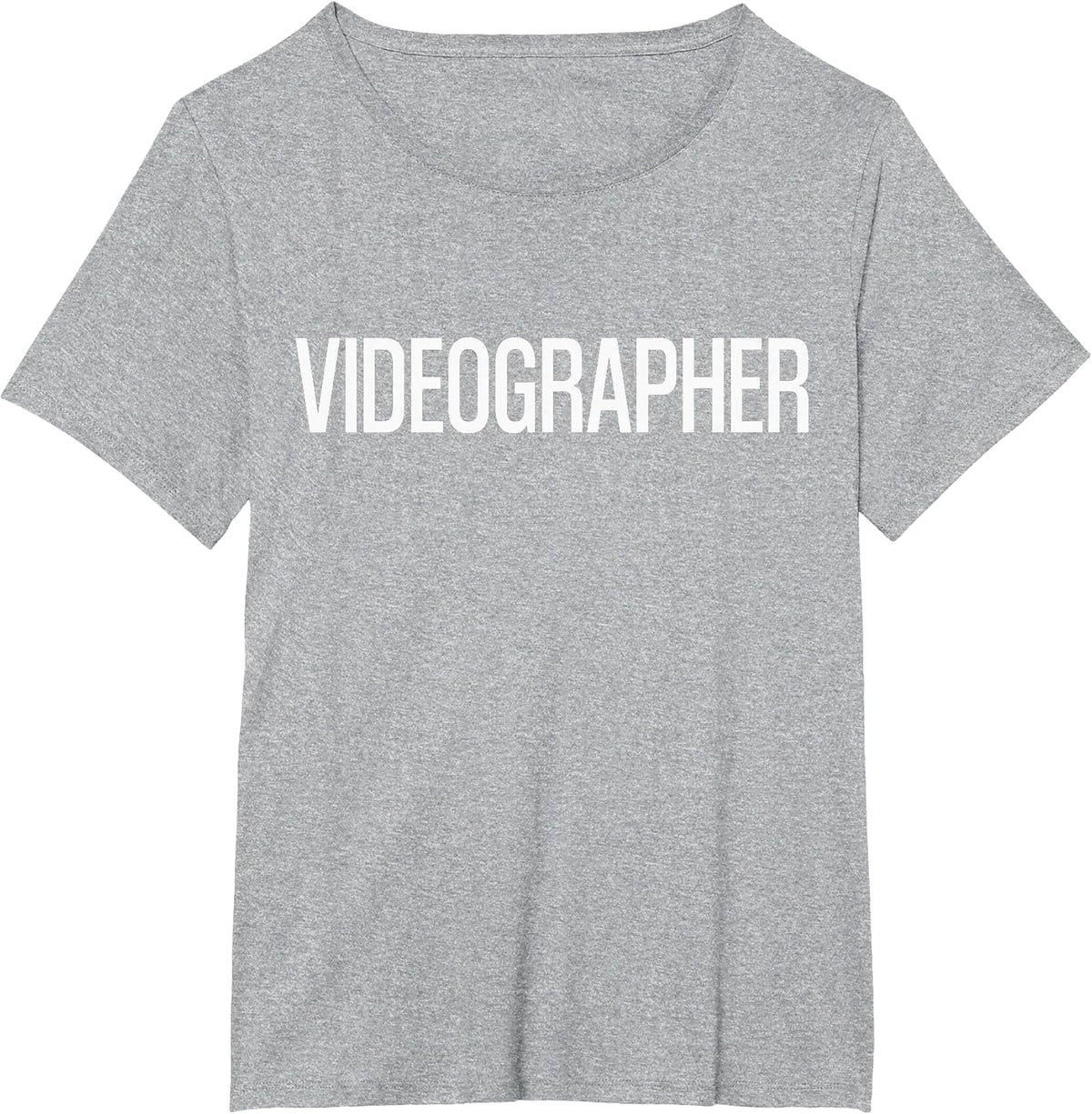Bold Videographer Text | Film Crew T-Shirt - Heather Grey